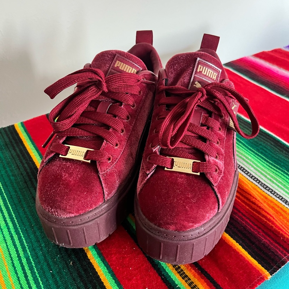 Puma Mayze Women's Deep Red Velvet Sneakers